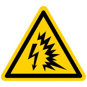 Yellow Electrical Shock Warning Sign