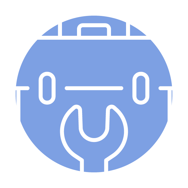 A briefcase with a wrench