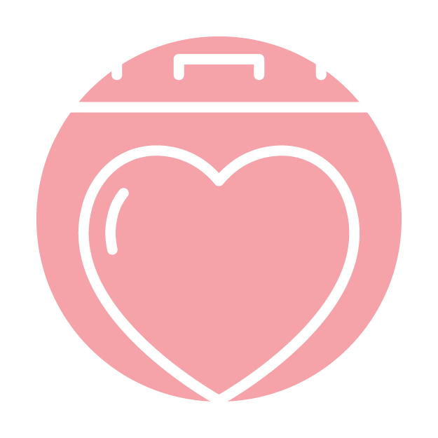 Briefcase with a heart on it